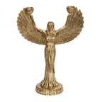 Artvarko Brass Egyptian Angel Pari Designer Tealight Dual Candle Holder Idol Statue for Dining Table Home Decorations Gift 12 Inch