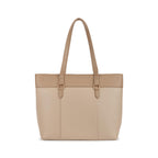 Fastrack Women Croco Core Laptop Tote Bag,Faux Leather Shoulder Bag,Fits 15-Inch Laptop,Organised Office Bag With Zip Pockets,Work & College Bag Beige