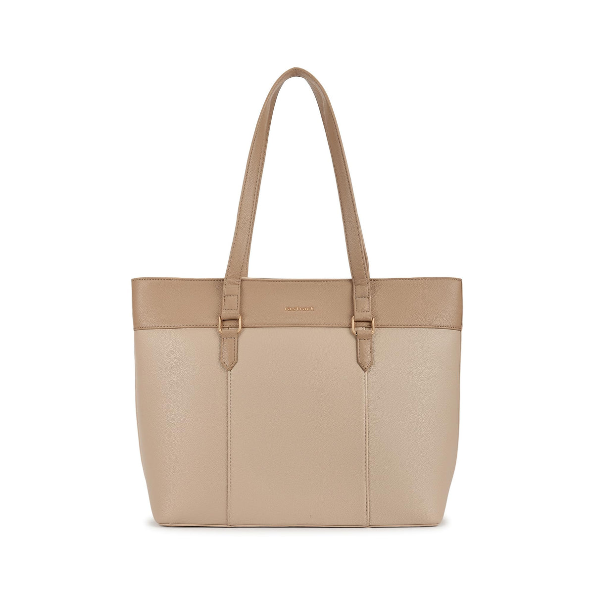 Fastrack Women Croco Core Laptop Tote Bag,Faux Leather Shoulder Bag,Fits 15-Inch Laptop,Organised Office Bag With Zip Pockets,Work & College Bag Beige