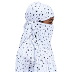 Hetzon Sales Girl's Scarf | Cotton Made for Full Face Cover | Head Cover | Hair Face Protection | Sun Protection | Dust Protection (Black Star Baby Scarf)