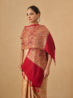 Pashmoda Women Hunar Fine Wool Nalki Embroidered Stole (Size : 28x80in, 71X203cm) EMST02