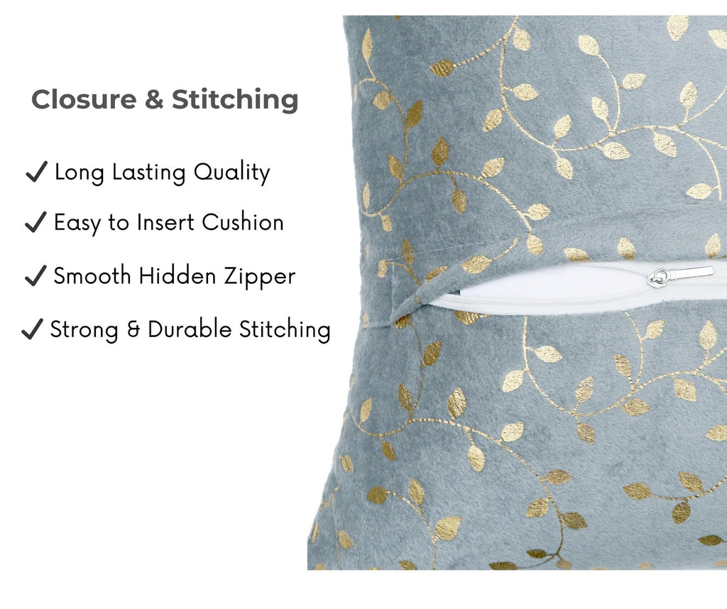 RD TREND Velvet Cushion Covers, 60 x 60 cm/24 x 24 inches,Pack of 2,250 TC, Back Zipper (Grey)