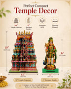 VENSUR Murugan MDF Standee with Temple Gopuram Combo | Pooja Decor