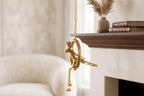 KridayKraft Decorative Metal Parrot Wall Hanging – Golden Ring Design with Bells, Traditional Home Decor Item for Living Room, Entrance & Gift.