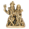 ARTVARKO Brass Shiva Parvati Shiv Parivar Shankar Bhagwan Ganesh Family Idol Statue Sculpture Home Office Temple Puja Decor (Small- 6x3x6.5 cm)