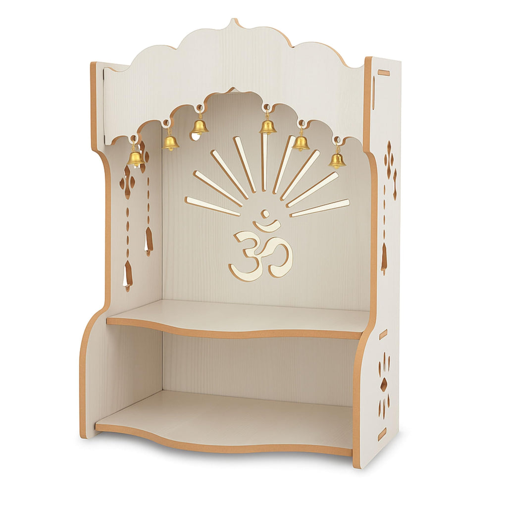 HOMEWEY DECOR Wooden Home Temple Handcrafted Support Heavy Idols Luxurious Finish Pooja Mandir for Home and Office Wall Mount for Room (Design3)