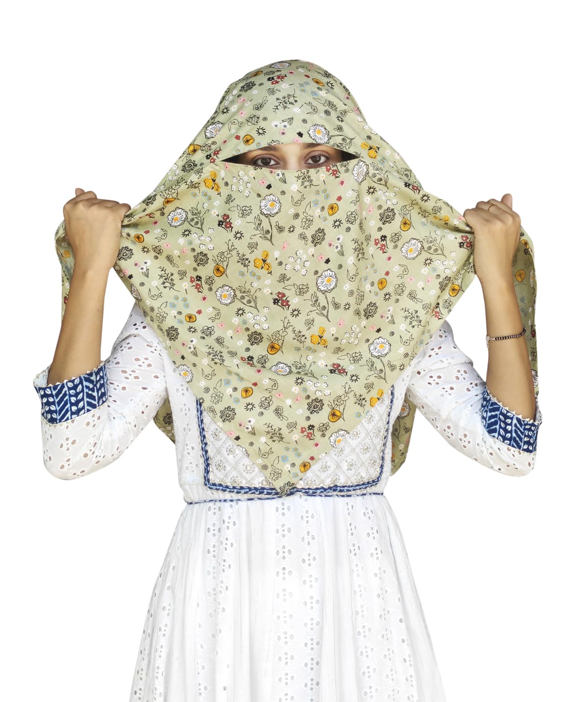 Switchon Rayon Anti Pollution Full face Scarf UV Sun Rays Protection scarf for women - Free Size (Light Green-1)
