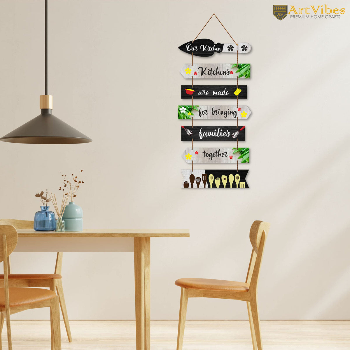 Artvibes Kitchens Are Made For Printed MDF Wooden Wall Art For Cafe | Kitchen | Restaurants | Quotes Decor Item | Kitchen Quotes Wall Hanging | Wall Illustrations | Artwork | Gift Items (WH_7006N)