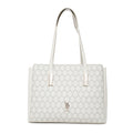Cia Off White Tote Handbag With Monogram Detail Fits Upto 15 Laptop