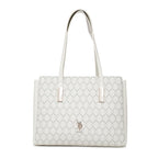 Cia Off White Tote Handbag With Monogram Detail Fits Upto 15 Laptop