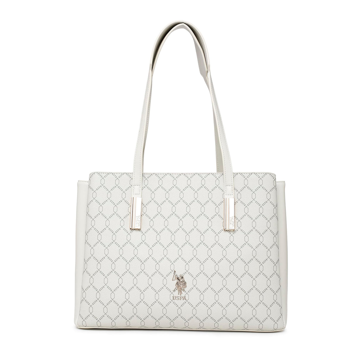 Cia Off White Tote Handbag With Monogram Detail Fits Upto 15 Laptop
