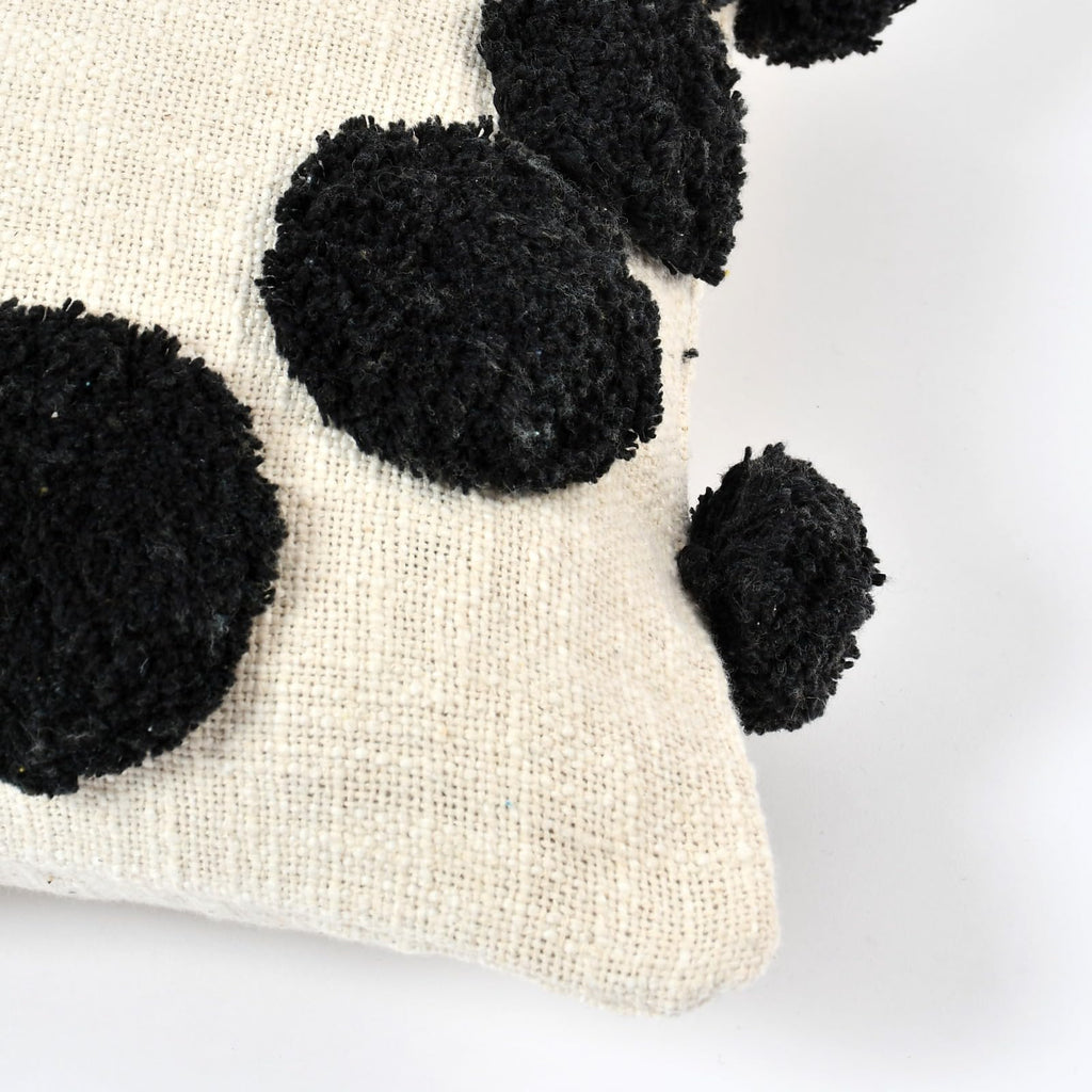 Furnistitchs Premium Decorative Throw Cushion Pillow Cover Boho Home Decor - Living Room Bedroom Couch Sofa Cushion Covers 16 inch x 16 inch (2, Black Circles)