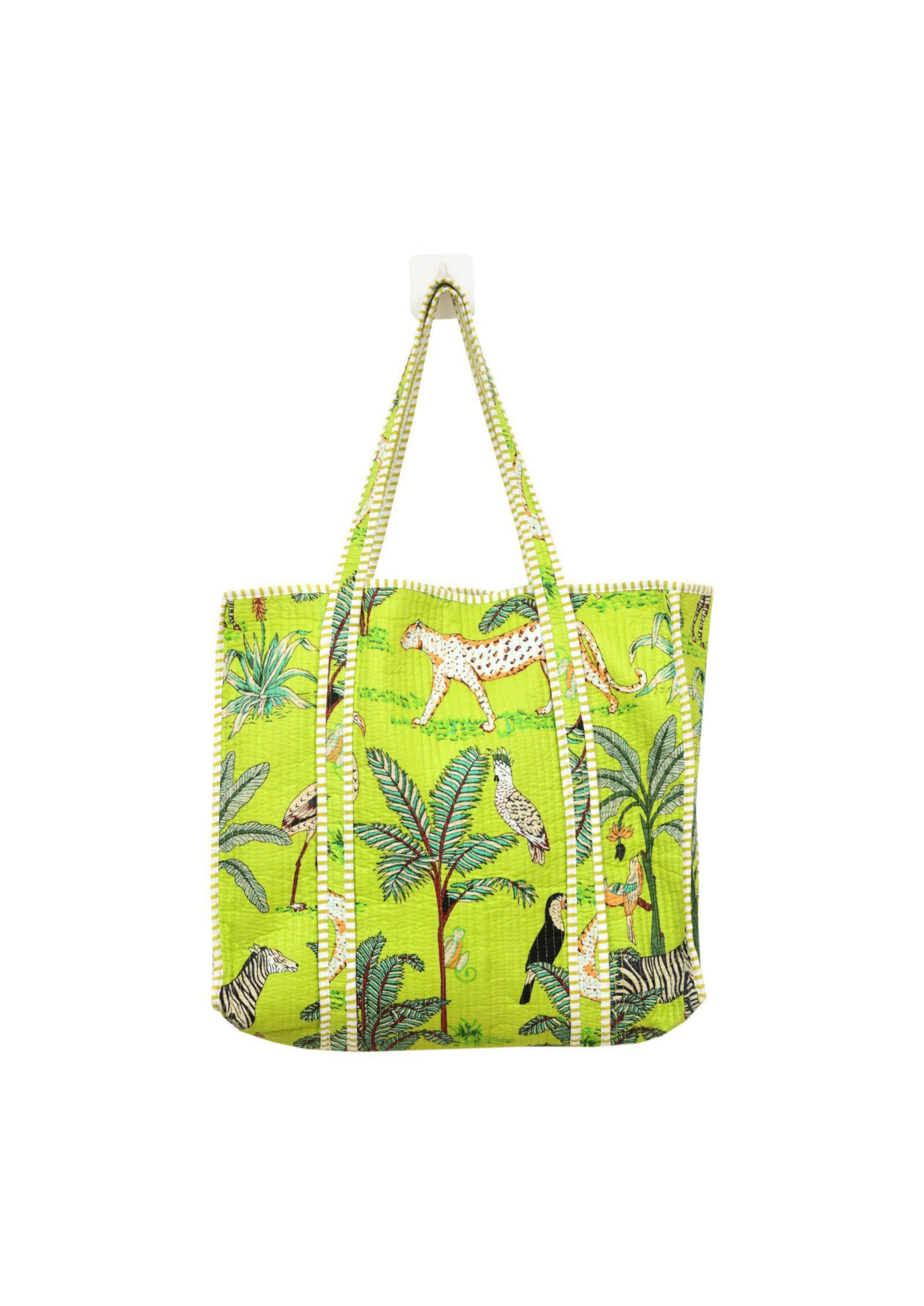 Yda fashion Quilted Cotton Tote Bag – Reusable Large Shopping Bag for Women & Men, Lightweight Eco-Friendly Grocery Tote with Printed Design, Shoulder Bag for Travel, Beach & Daily Use