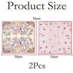 FVALIRD 2-Pack Pink Square Scarves for Women, 70x70cm Stylish Bandana and Head Scarf for Neck Decoration and Outfit Accessories