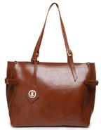 Carrylux Women's Soft PU Leather Tote Bag | Large Single Compartment Shoulder Handbag,Office, College & Casual | Brown