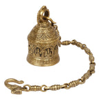 Artvarko Brass Lakshmi Laxmi Wall Hanging Ghanta Bell with Chain Hanging for Pooja Puja Room Mandir Ghanta Home Entrance Décor.