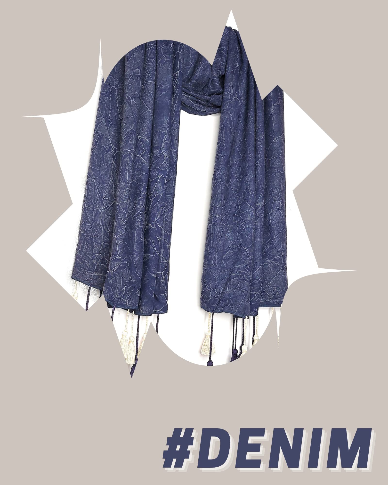 Chandwasia Rayon Design Trendy Stole Scarf Shawl | For Travel Office Casual Outdoor Styling | Rayon Fabric Printed Pattern Soft Texture Fringed Edge Design | Unisex Accessory For Seasonal Use