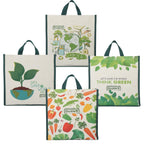 DOUBLE R BAGS Eco-Friendly, Reusable & Multi-Purpose Cotton Canvas Bag With Reinforced Handles For Kitchen Essentials Grocery, Fruits And Vegetables (Pack of 4, All Mix)