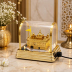 LT LYF TREND SHOP SMART. LIVE TREND. Golden Temple Miniature Replica with LED Lights and Inbuilt Shabad Tunes, Gold Finish, Acrylic Cover, 4x6 Inch, Decorative Showpiece for Home, Office