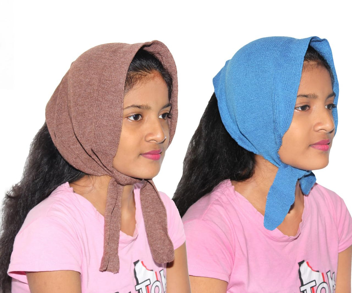 Goodluck Woolen Maternity Muffler for Women | Pack of 2 | Multicolor (Designs May Vary) | Winter Scarf | Size: 31.5 × 10 Inches