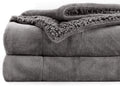 BSB Home Polyester Micromink Summer Ac/Mild Winter/Heavy Winter Sherpa Blanket Super Soft Flannel Solid/Plain, Grey, Size 150 X 228 Cms (Approx 4X7 Ft) (Single), 200 TC Kafalo