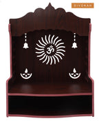 DIVOKAH® Beautiful MDF Wooden Temple/Home Temple/Pooja Mandir (8 MM Plywood Thickness) (BR OMBELL)