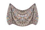 Kabello Jacquard Fabrics Winter Use Woolen Woven Soft Stole For Women Cream