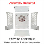 Devson Beautiful Wooden Temple | White MDF Pooja MANDIR for Home and Office use with LED SPOT Light | Engineered Wood Pooja Stand with Storage Shelves | Size - H 21 x L 16 x W 9 inch | S15DRWRW