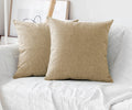Khooti Decorative Poly Jute Square Cushion Cover Throw Pillow Cover Size - 24 x 24 Inches / 60 x 60 cm Colour - | Natural Linen | Set of 2 Pieces Material - Poly Jute Fabric