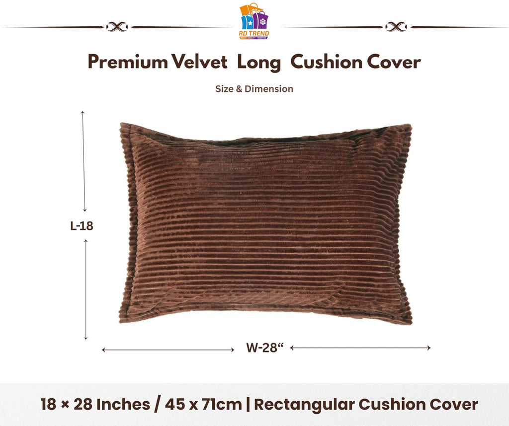 RD TREND® Corduroy Self Stripe 250 GSM Rectangular 18x 28 Inches Cushion Covers Set of 2 | Throw Pillow Covers for Sofa, Bed & Living Room | Perfect for Home Décor Coffee