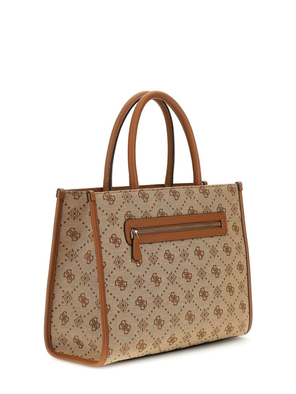 Guess Women Latte Logo Printed Neda 2 Comp Tote Bag
