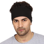 Gajraj Wide, Moisture Wicking and Non-Slip Exercise Workout Cotton Headband for Men and Women (Pack of 2) (Black-Black)