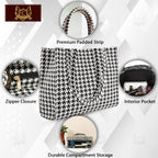 Global Impex Classic Smuggler Bag, Large Capacity Geometric Print Tote Bag for Women – Stylish Shoulder Handbag for Office, Shopping, and Daily Use | Lightweight & Durable Fabric Bag
