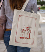 Kalaa Lifestyle Canvas Tote Bag for Women | Premium Cotton Shopping Bag | Eco-Friendly Shoulder Tote for Office, College, Travel & Daily Use and Gifting (The Dancing Feet)