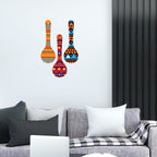 Artvibes Traditional African Tribal Pattern Decorative Wall Art MDF Wooden Wall Hanger for Home | Wall Accent | Sceneries | Wall Art Print | Graphic Artwork | Unique Gift Items (WH_5002N), Set of 3