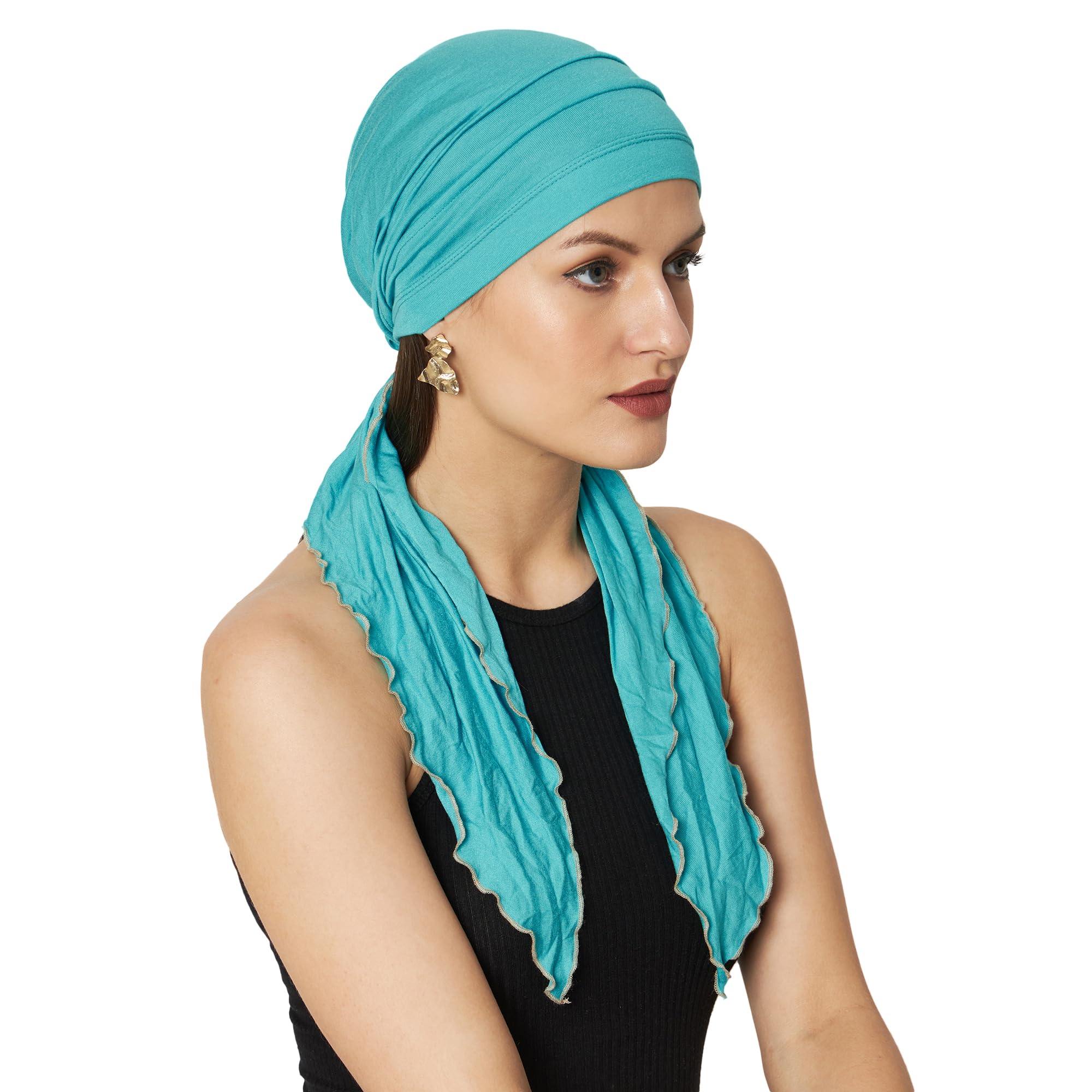 The Headscarves Women Bamboo Pre Tie Scarf (HS107 SeaGreen)