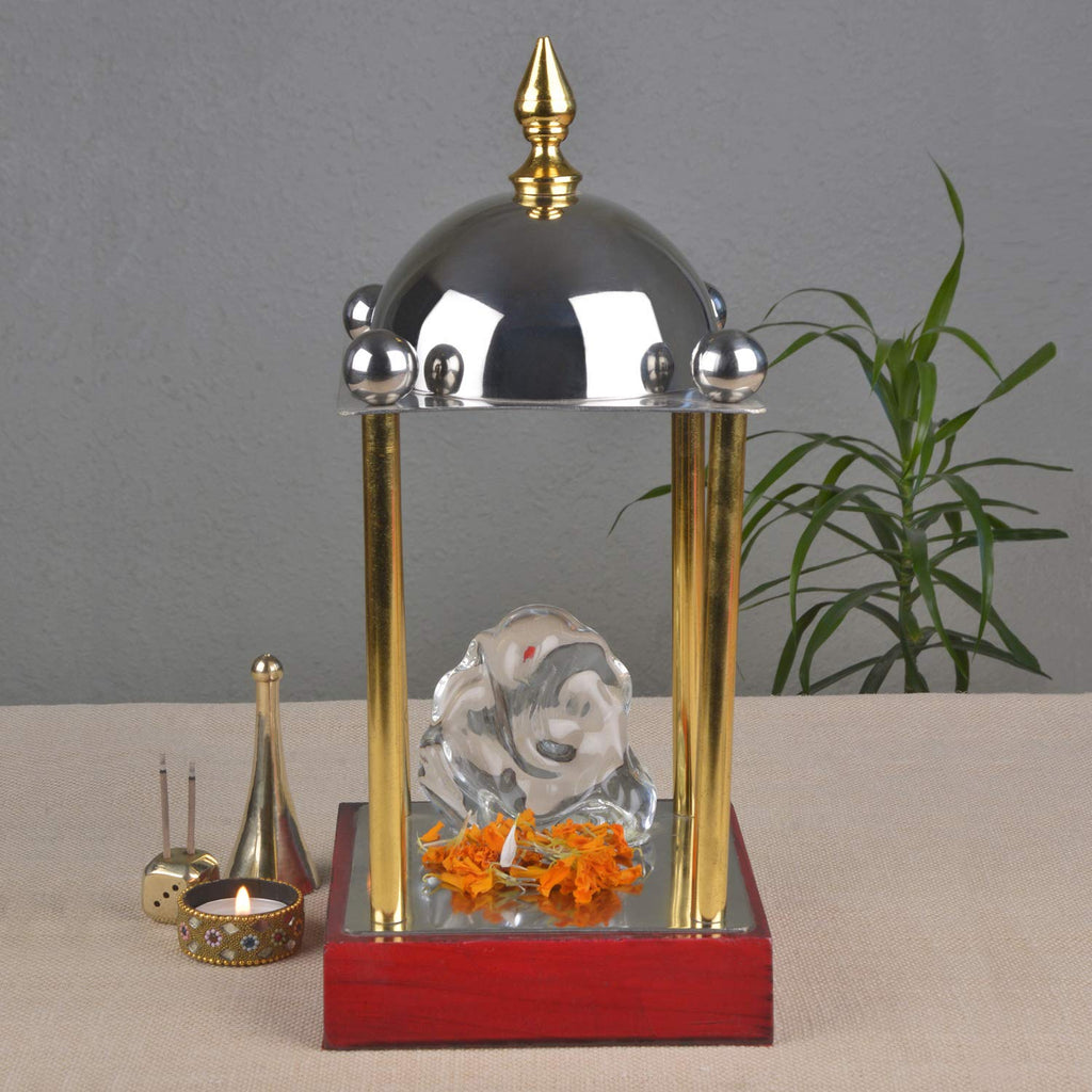 StyleMyWay Wooden Temple for Home & Office | Pooja Mandir - 12 X 6.5 X 6.5 inch