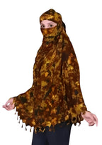 Vinsh Enterprise Cotton Long Scarf Cum Mask Scarves Usable for Vehicle Driver | White Printed Design | Universal Size | For Girl & Women | Soft & Breathable Sun Protection (Fouji - Burnt Orange)