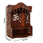 HOMEWEY DECOR Wooden Home Temple Handcrafted Support Heavy Idols Luxurious Finish Pooja Mandir for Home and Office Wall Mount for Room (Design6)