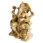 Svarup Brass Sitting Ganesha Idol in Multicolor Height 7 Inch Weight 1.65 Kg