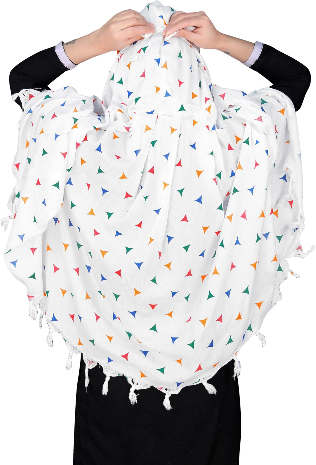 VASTTRAM Women's Pure Cotton Long Scarves Scarf Cum Mask usable for Driver Anti Pollution Full Face Cover With UV Sun Rays Protection