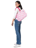 AQVA Cotton Canvas Tote Bag for Women with Side Pockets | Trendy Stylish Multipurpose Handbag with Zipper | Shoulder Bag for Shopping, Travel and Work | Hasti, Pink