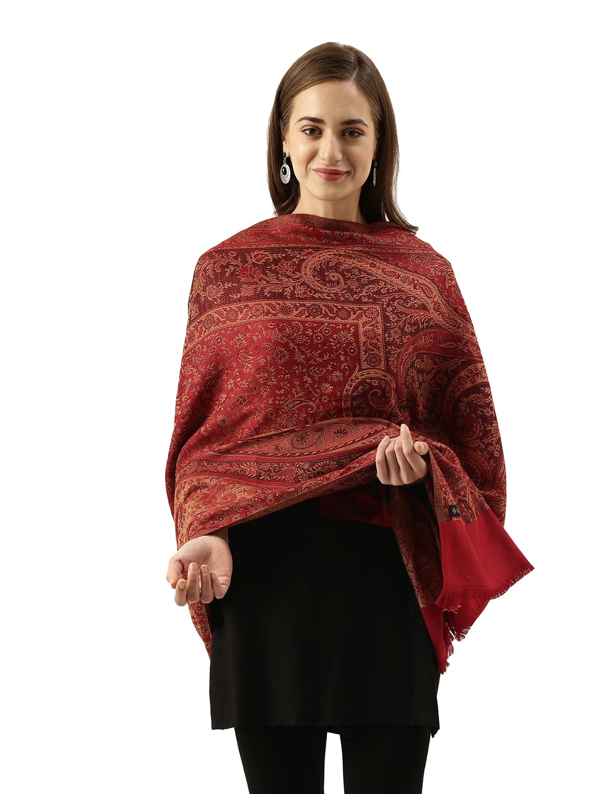 Pashmoda Women Shahnaz Antique Jamawar Shawl (Size: 101 X 203 CM)
