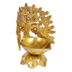 Artvarko Brass Kalpavriksha Tree Diya on Lotus (5x4x6 Inches)