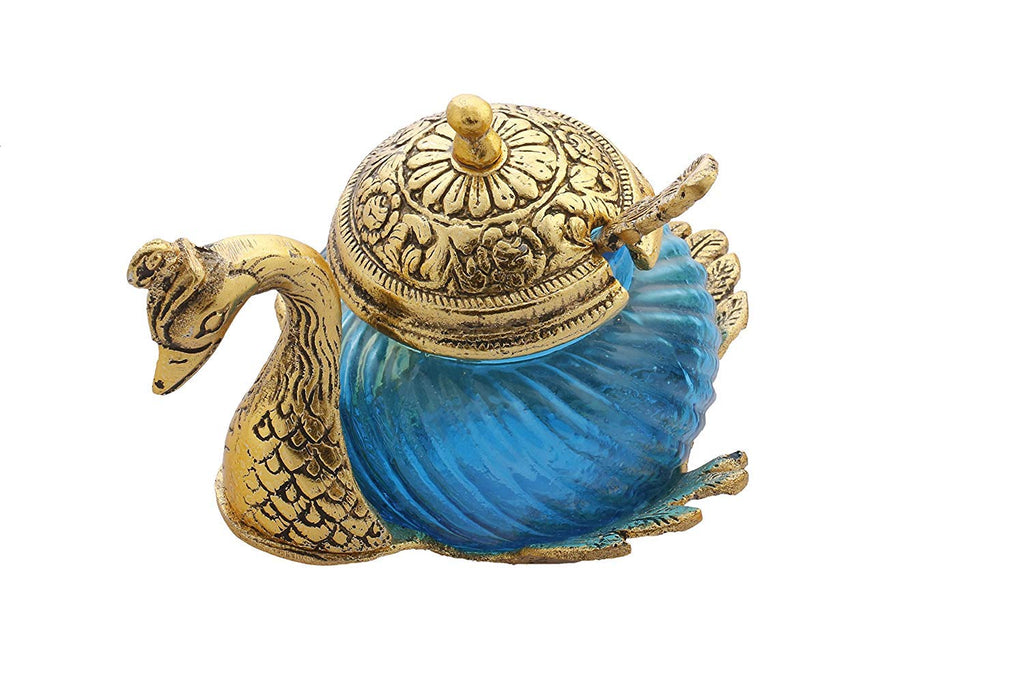 Prince Home Decor & Gifts Aluminum Oxidized Metal Golden Duck or Swan Spoon Holder (Gold)