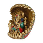 SVARUP Brass Sitting Ganesha Idol in Multicolor Height 6 Inch Weight 2.4 Kg