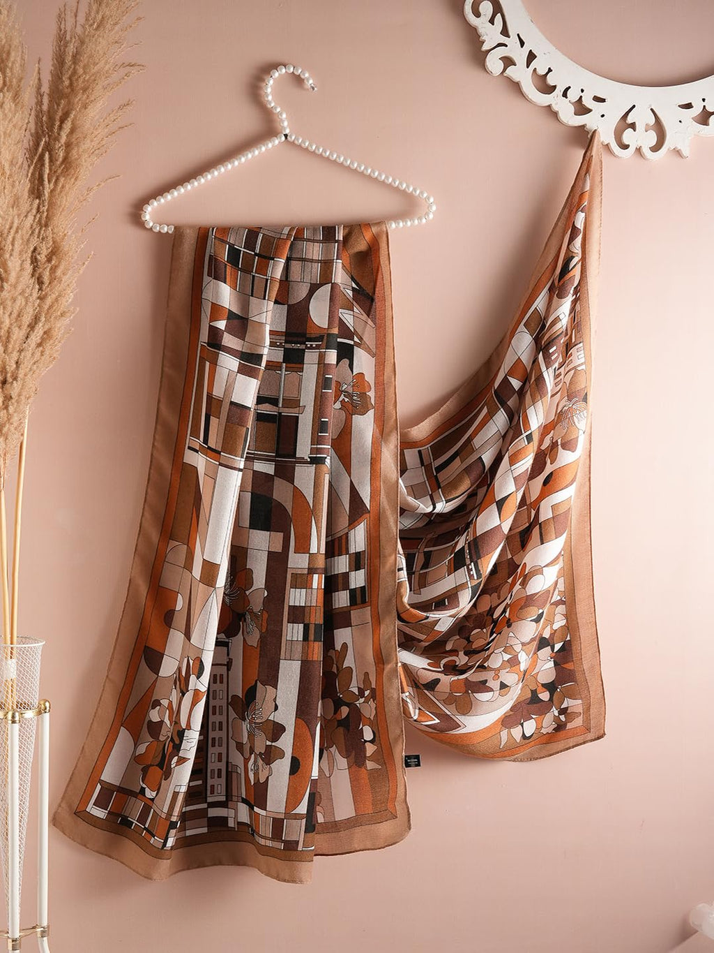 CrossKulture Viscose Scarf for Women | Lightweight & Long | Stole with Stylish Design | Neck, Hair & Head Scarf for Women & Girls | All Season Accessory (Graphical32)