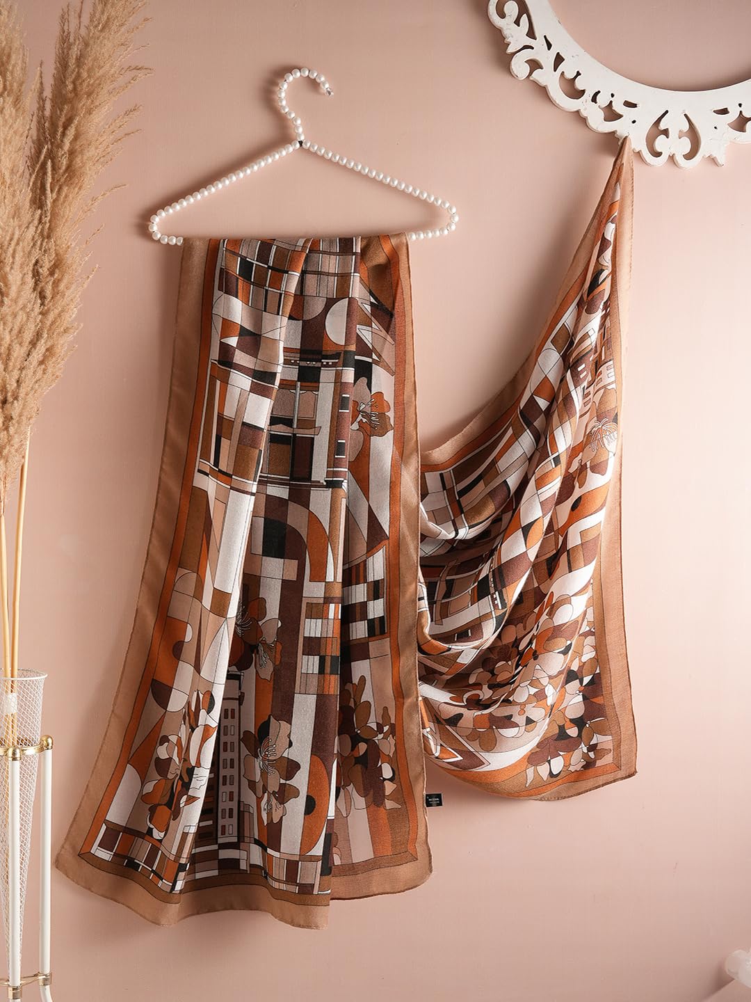 CrossKulture Viscose Scarf for Women | Lightweight & Long | Stole with Stylish Design | Neck, Hair & Head Scarf for Women & Girls | All Season Accessory (Graphical32)