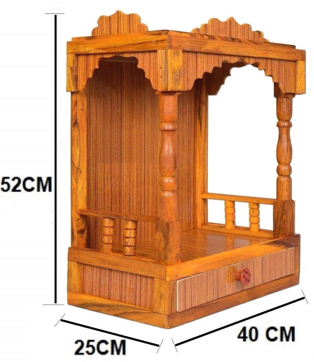 ANCHARA Wooden Plywood Mandir for Pooja Home Decoration Beautiful Temple (Hight 52 X 40 X 25 CM) White