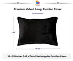 RD TREND® Velvet 250 GSM Rectangular 18x 28 Inches Cushion Covers Set of 2 | Throw Pillow Covers for Sofa, Bed & Living Room | Perfect for Home Décor Solid Black